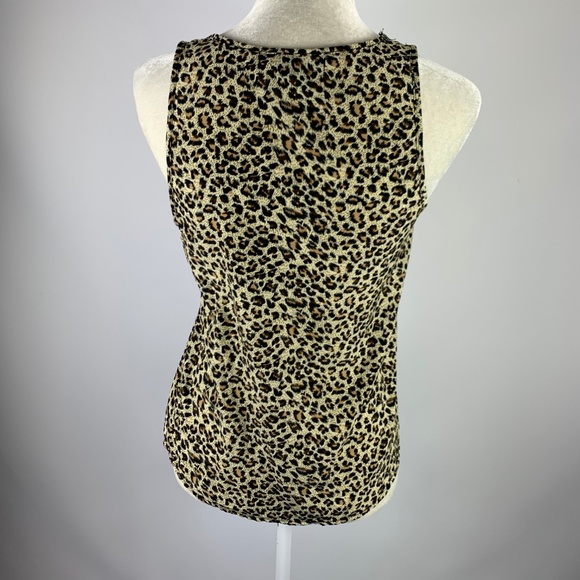 Paper Tee Small Tank Blouse Cheetah Gold Stud Rock - Picture 3 of 4